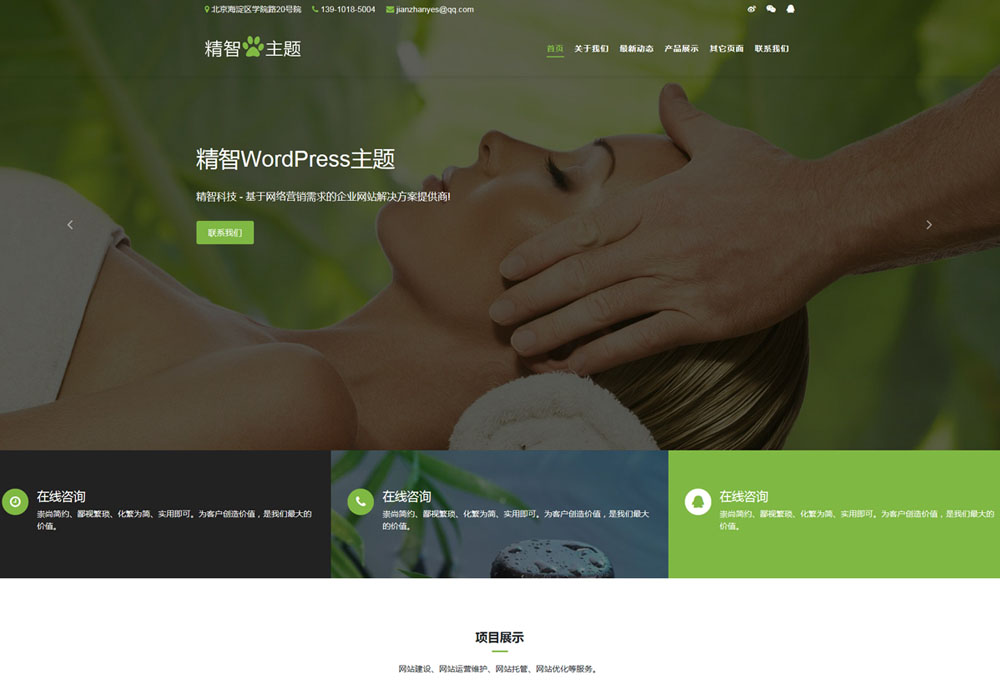 按摩spa保健養生wordpress主題